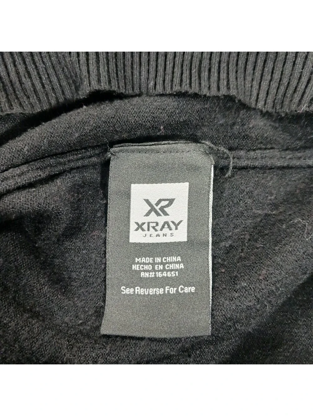 XRAY Jeans Slim Fit Premium Comfort Men's Black Pullover Sweater Size S Chest 37